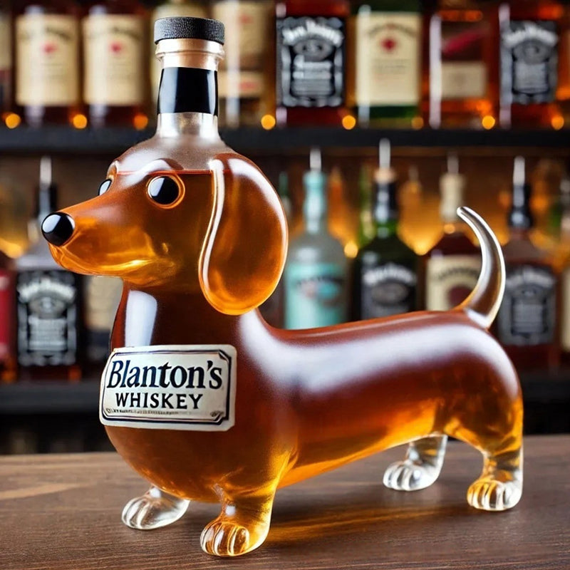 1Dachshund Whiskey Lead Free Glass Bottle