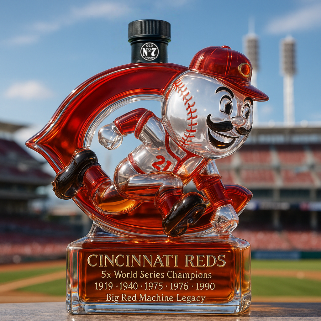 Cincinnati Reds Whiskey Bottle