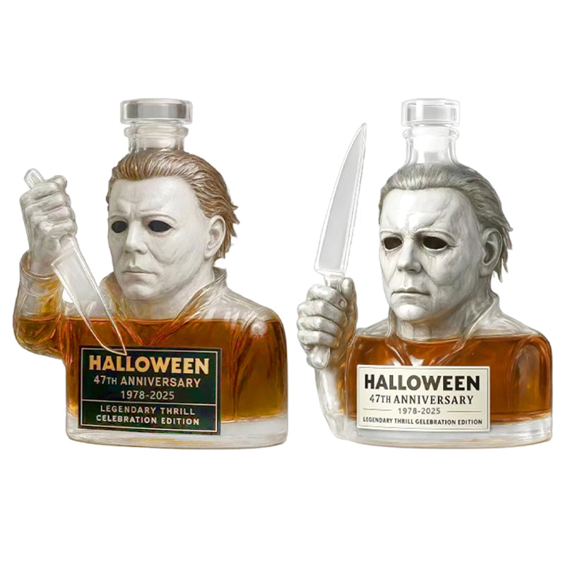 1Halloween Michael Myers 47th Anniversary Casual Whiskey Lead-Free Glass Bottle 1978-2025