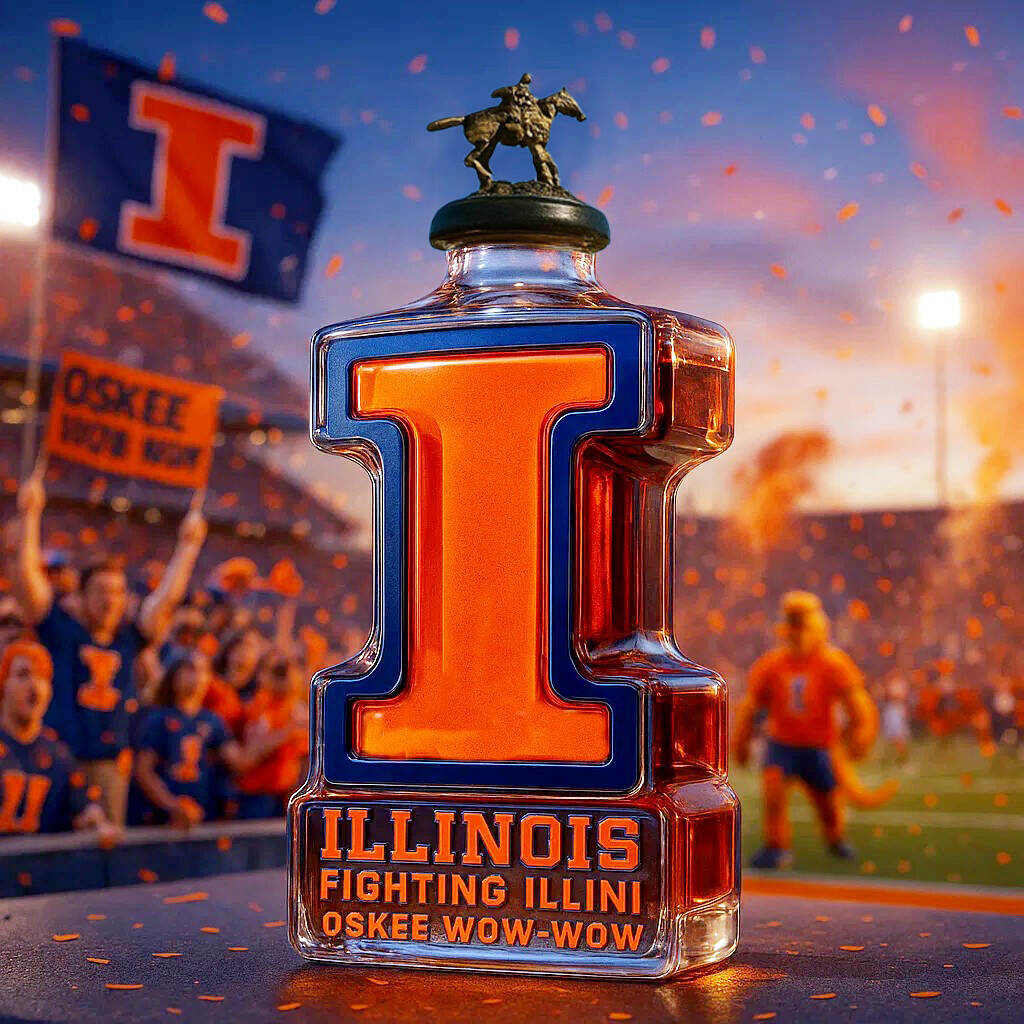 Illinois Fighting Illini Collector’s Whiskey Bottle