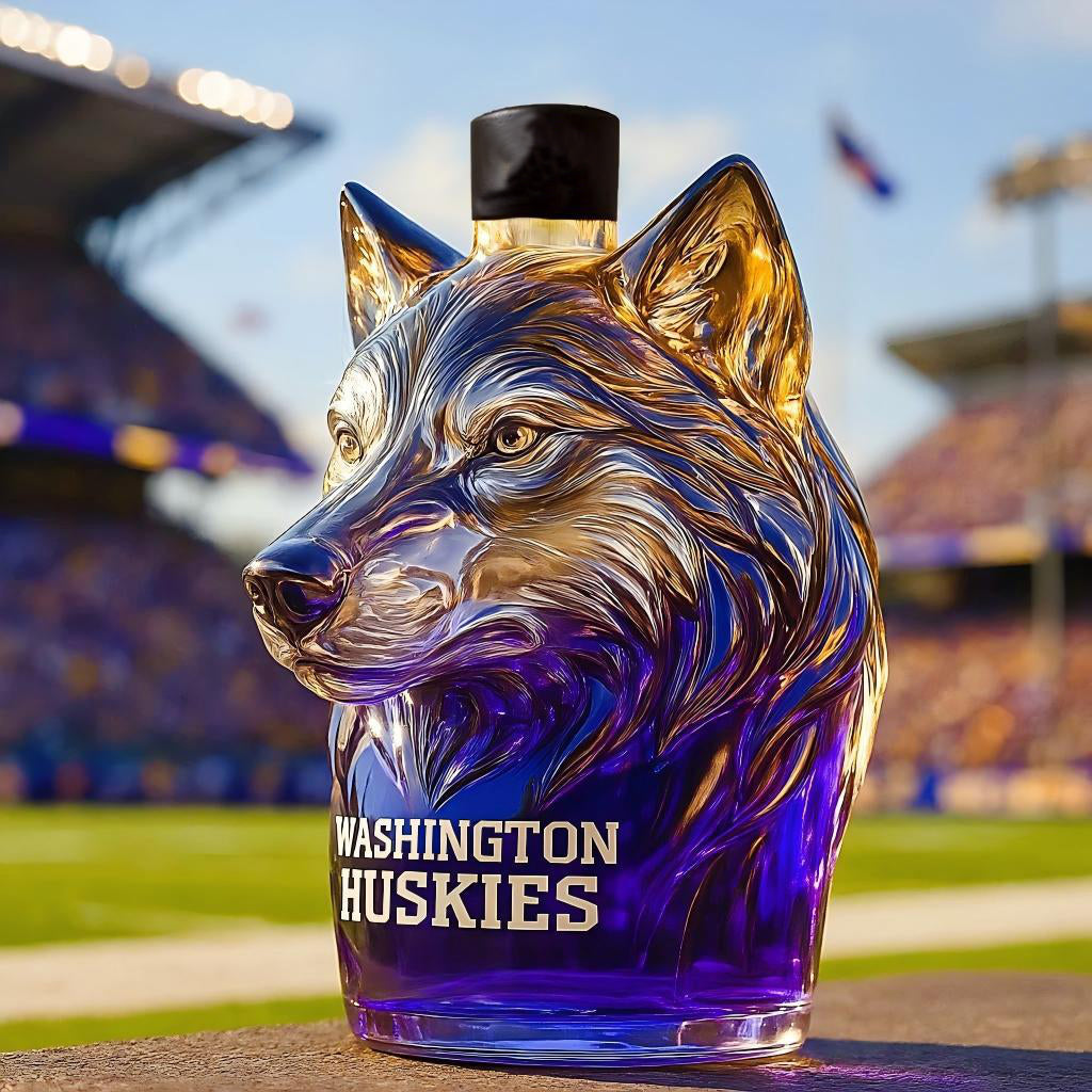 PREMIUM Washington Huskies Whiskey Bottle
