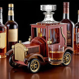 Whiskey Decanter Set Car 23 Oz Glass Wine Bottle With 2 X 90ml Glasses Handcrafted