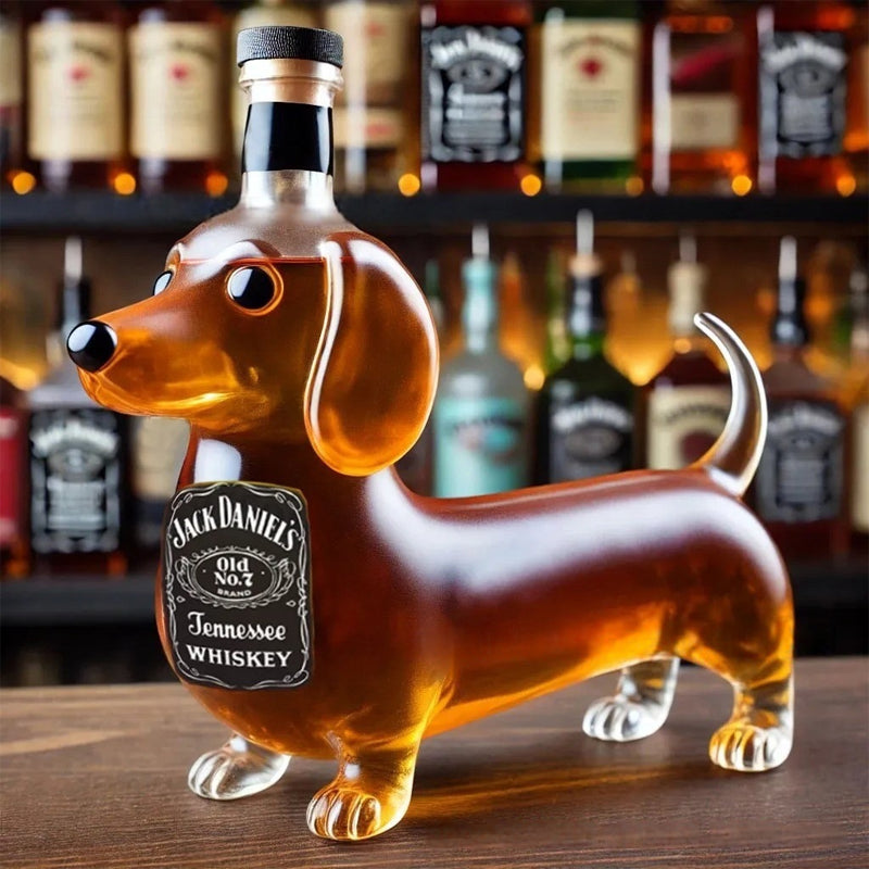 1Dachshund Whiskey Lead Free Glass Bottle