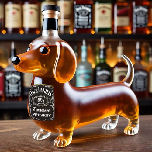 1Dachshund Whiskey Lead Free Glass Bottle
