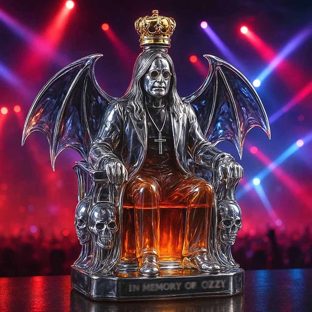 Prince of Darkness Shape Glass Whiskey Bottle
