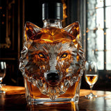 12026 Wolf Unique Animal Glass Whiskey Bottle