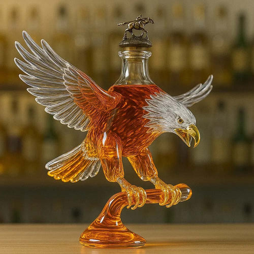 Bald Eagle Shape Glass Whiskey Bottle