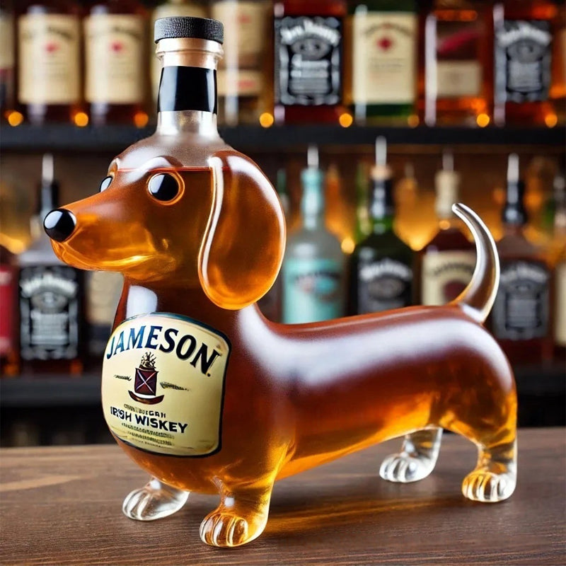 1Dachshund Whiskey Lead Free Glass Bottle
