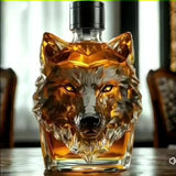 12026 Wolf Unique Animal Glass Whiskey Bottle