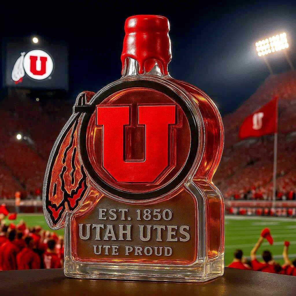 Utah Utes LOGO Whiskey Bottle