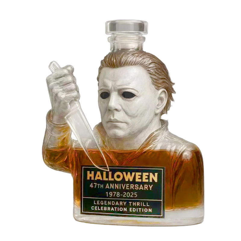 1Halloween Michael Myers 47th Anniversary Casual Whiskey Lead-Free Glass Bottle 1978-2025