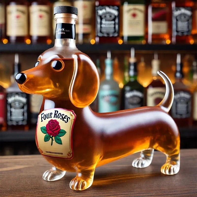 1Dachshund Whiskey Lead Free Glass Bottle