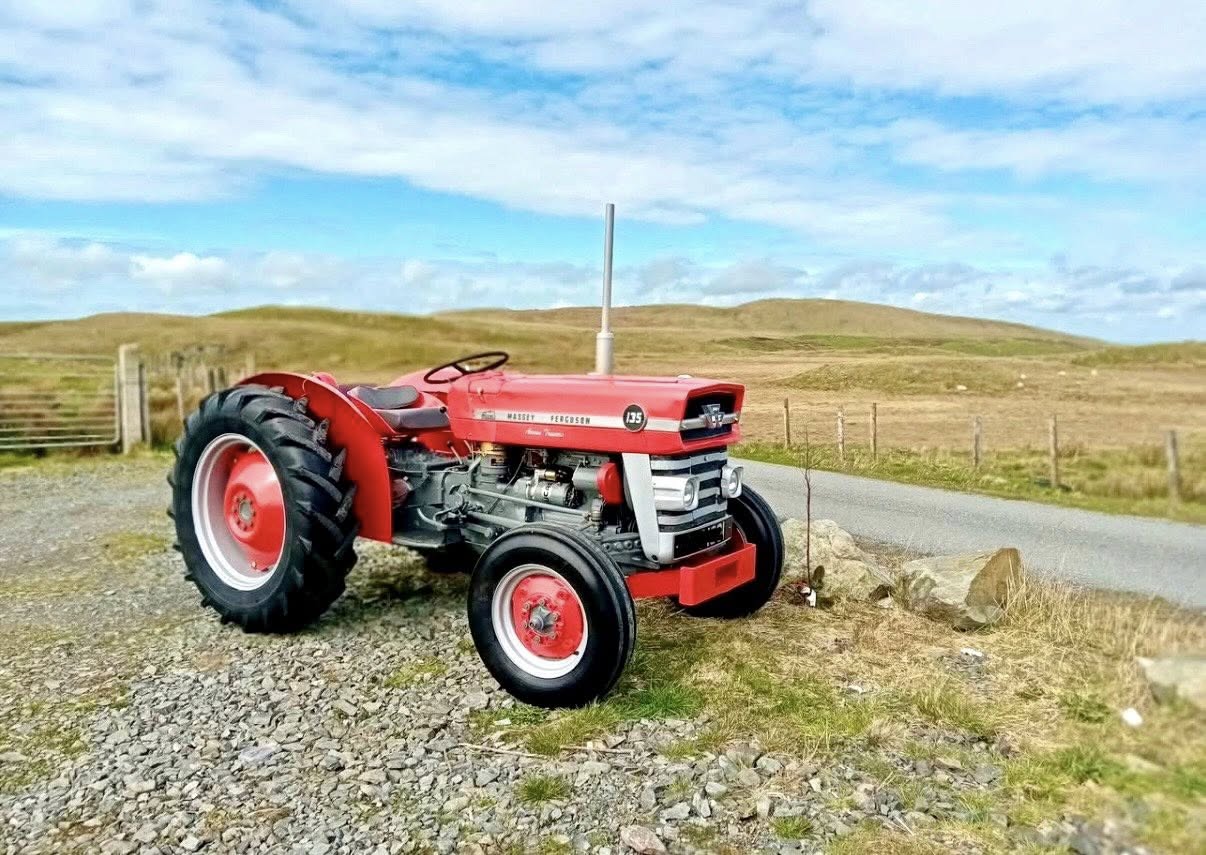 Tractor Shaped Glass Whiskey Bottle