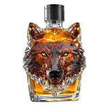 12026 Wolf Unique Animal Glass Whiskey Bottle