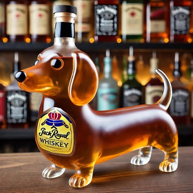 1Dachshund Whiskey Lead Free Glass Bottle