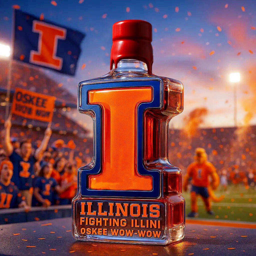 Illinois Fighting Illini Collector’s Whiskey Bottle
